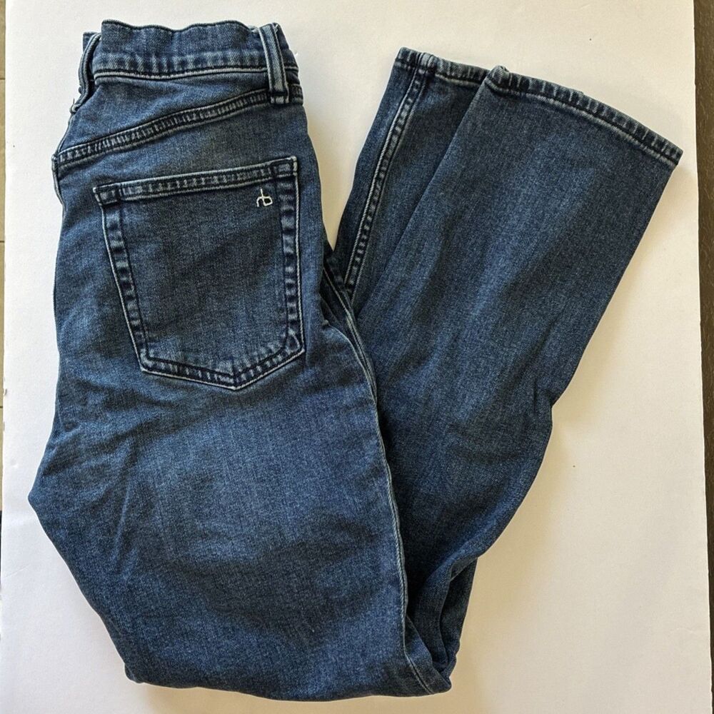 Rag And Bone Jeans. Wren High-Rise Ankle Slim, Women Size 26, Dark wash, Blue
